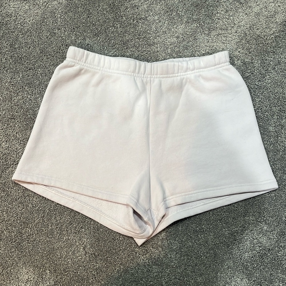 Tna cozy fleece perfect shorts size medium light pink